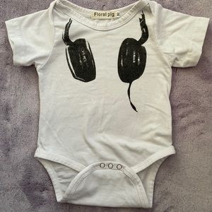 Floral pig headphone onesie